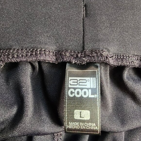 32 Degrees Cool Pants Womens Size L Large Solid All Black Pull On Crop Active - Picture 3 of 6